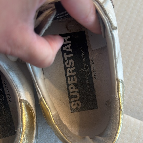 Golden Goose White and Pink Distressed Sneakers - Picture 4 of 4